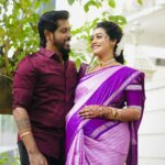 Gayathri Yuvraaj Instagram - This is from my heart, to thank you for everything you have done for me, for all the times I forgot to tell you how I feel about you and how happy I am that you are in my life.” Love you ❤️❤️ @yuvi_smart Makeup @profile_makeover Hairstyle @mani_stylist_ Yuvi makeover and hairstyle @chella_hair_makeup Saree @lakshmiboutique2021 Blouse design @abarnasundarramanclothing #thankugodforeverything #blessedgirl #happyhusbandhappylife #❤❤