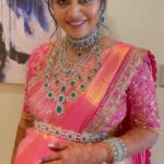 Gayathri Yuvraaj Instagram - Thank you so much @tweety_threads ❤️ Blouse and saree design Very unique and Costomized cut beads, zardhosi, crystal Aari work ❤️❤️