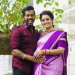 Gayathri Yuvraaj Instagram - This is from my heart, to thank you for everything you have done for me, for all the times I forgot to tell you how I feel about you and how happy I am that you are in my life.” Love you ❤️❤️ @yuvi_smart Makeup @profile_makeover Hairstyle @mani_stylist_ Yuvi makeover and hairstyle @chella_hair_makeup Saree @lakshmiboutique2021 Blouse design @abarnasundarramanclothing #thankugodforeverything #blessedgirl #happyhusbandhappylife #❤❤
