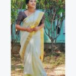 Gopika Anil Instagram - Onam'23 🌸 Set saree from @aathvyavastra ♥️ 📸 @achusugandh 🥳 . #onam23 #onam2023 #onamcelebrationbegins #beinganjali #anjali #shivanjali #santhwanam #asianet #aathvyavastra #ethnic #traditional #pictureoftheday #setsaree