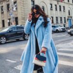 Harnaaz Kaur Sandhu Instagram - @missuniverse Monday blues 💙 📸 @selwyn.tungol Styled by @meemmap Faux fur Coat @maisonatia Sweater and pants @guess @marciano Boots @prettylittlethings Bag @strathberry Earrings @bonheur_jewelry Sunglasses @celine #nyfw New York City, N.Y.