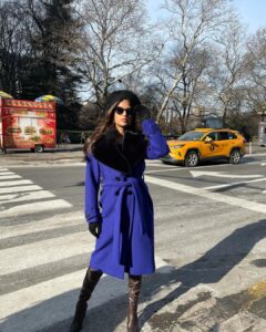 Harnaaz Kaur Sandhu Instagram - Let your light shine so brightly that others can see their way out of the dark☀️✨

@missuniverse 
@missdivaorg 

Styled @meemmap 
Coat @nonatatelier
Shoes @marciano @guess
Makeup by @yukoonthego 
Hair by @delajhair