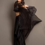 Harnaaz Kaur Sandhu Instagram - All my focus is on the good🖤⚡️ Captured by @navindhyaniphoto Mua @mitavaswani Hair @rasilaravariamua Stylist @castelino_priyanka Styling team @labelblive Outfit @bydivyaaggarwal Accessories @anshgemsofficial