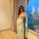 Harnaaz Kaur Sandhu Instagram - ❤️⚡️ Stylist @castelino_priyanka Styling team @labelblive Saree @shantibanaras Necklace @anshgemsofficial Earrings @angelzbypreetibedi Makeup @mitavaswani Hair @yeaksha_ravariya_mua Delhi, India