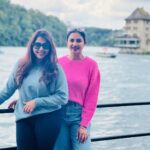 Janani Ashok Kumar Instagram - 💗💓💞 #switzerland #myforever #love Rhinefalls - Europe's Largest Waterfalls