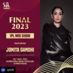 Jonita Gandhi Instagram - AHHH! 🏏 . . . @iplt20 𝗔 𝘀𝘁𝗮𝗿-𝘀𝘁𝘂𝗱𝗱𝗲𝗱 𝗲𝘃𝗲𝗻𝗶𝗻𝗴! ⭐️ The #TATAIPL closing ceremony at the iconic Narendra Modi Stadium 🏟️ has memorable performances written all over it 💥 Prepare to be 𝘼𝙈𝘼𝙕𝙀𝘿 and get ready to be mesmerised by the tunes of @vivianakadivine & @jonitamusic 🎶🎶 #Final
