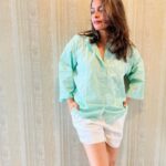 Keerthi shanthanu Instagram - 🤍 Simplicity is a beautiful thing❕ Soft comfy cotton shirt from @aloehouseindia 🌿
