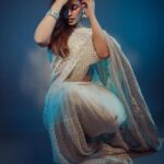 Ketika Sharma Instagram - Au clair de lune 🌗 #2 Styled by @rashmitathapa Wearing @sabaahat Jewellery @amrapalijewels Shot by @puchi.photography HMU @makeuphairbyrahul Draping @deparsalon #brotheavatar #prereleaseevent #promotional #look #whitetheme #brotheavatarfromjuly28🌀
