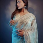 Ketika Sharma Instagram - Au clair de lune 🌗 #2 Styled by @rashmitathapa Wearing @sabaahat Jewellery @amrapalijewels Shot by @puchi.photography HMU @makeuphairbyrahul Draping @deparsalon #brotheavatar #prereleaseevent #promotional #look #whitetheme #brotheavatarfromjuly28🌀