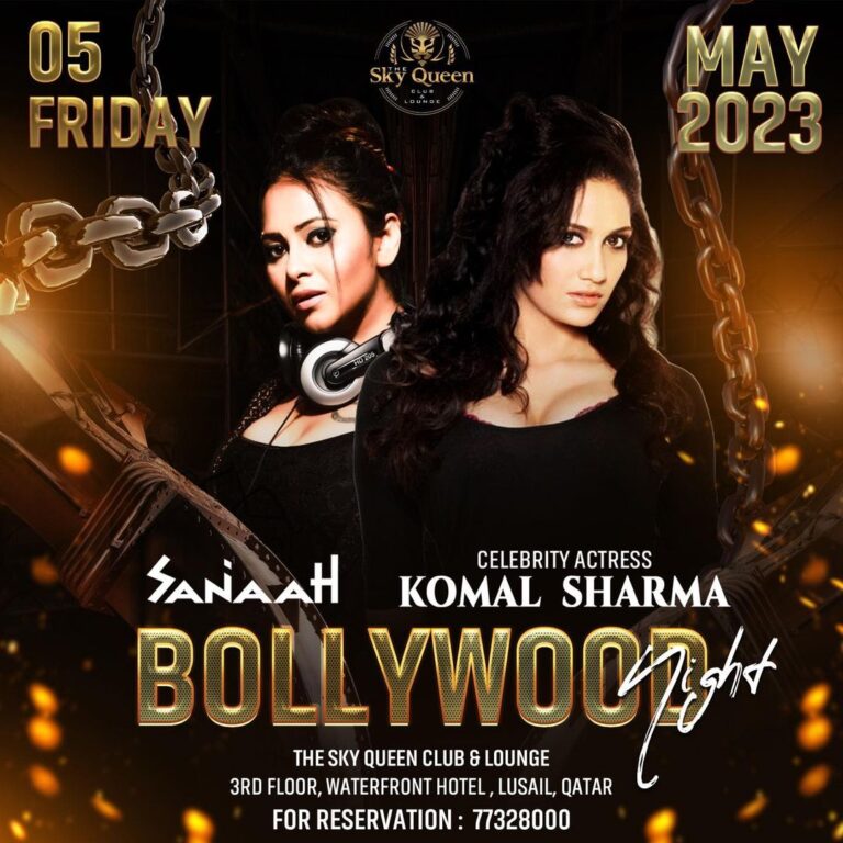 Komal Sharma Instagram - Hello friends I’m coming to Sky Queen at Waterfront Hotel this Friday 5th of May for a very special Bollywood night. See you there #waterfront #skyqueen #bollywoodnight #komalsharma . . . . @actresskomalsharma . . . @18ajames @dj_sanaah