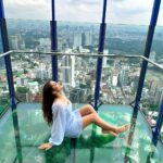 Kritika Sharma Instagram - Just the way I’m feeling I just can’t deny! First day of Malaysia Sky tower , sky box , twin towers 💙 Outfit @khwaab_design_official Styled by @styleby_shivi #travel #malaysia #kualalampur #twintowers #skybox #skytower #girl Kuala Lumpur - KL