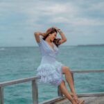 Kritika Sharma Instagram - Once upon a time in the maldives 🤍 📸 @mesmerizingmaldivesphoto Outfit @thegroomingcollection Stylist @the_neerajpandey Location @velassarumaldives Travel partner @osmoholidays VELASSARU MALDIVES