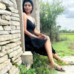 Lahari Shari Instagram - Lost in the rugged depths of my thoughts, I find solace at this rocky doorstep... where the echoes of my dreams collide with the whispers of my fears. In this dramatic realm, I stand, ready to conquer the unknown. 💭🖤💃 Designer and Stylist : @adamohyd #DeepContemplation #EmbracingTheFear #UnchartedTerritory #DramaticMood #LostInThoughts #EmbraceTheChaos Gandikota Adventure Trip