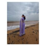 Leona Lishoy Instagram - I miss the drizzling beach vibe of Pondy :( . . Saree @kathabyanupama.studio 🦋 Click @iambobbyeric