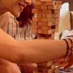 Mehrene Kaur Pirzada Instagram - Jenga diaries with my girlie 💞 The happiness when you safely put your block is hard to explain. Love this game 😆 #goa