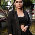 Miya George Instagram - Surround urself with gud people. Even the darkest phase will turn to be the brightest one Dress nd earrings by @saltstudio Mua @mukeshmuralimakeover styling @sabarinathk_