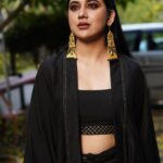 Miya George Instagram - Surround urself with gud people. Even the darkest phase will turn to be the brightest one Dress nd earrings by @saltstudio Mua @mukeshmuralimakeover styling @sabarinathk_