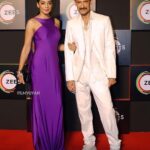 Mugdha Godse Instagram - Thank you… 🙏🏽🙏🏽🙏🏽 @sunil.r.khandare for these clicks @filmygyan 🙏🏽 What a night! Rahul Dev and Mugdha Godse make a stunning appearance at the event, turning heads with their beautiful love story. #filmygyan #RahulDev #MugdhaGodse #event #love