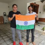Namitha Instagram - Har Ghar Tiranga ! 🇮🇳 Happy 77th Independence Day to everyone. Started my day with distributing over 100 Indian flags! 🇮🇳 Jai Hind ! Vande Mataram 🇮🇳 @bjp4tamilnadu @bjp4india #happyindependenceday🇮🇳 #wolfguard #vandematram #harghartiranga🇮🇳