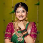 Pallavi Gowda Instagram - Just look at me🙈 MUA : @makeoverwithvarshagowda #Traditional #Saree #SouthIndian #Bridal