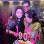 Poonam Dhillon Instagram - 90th Birthday Celebrations are most special... more so when its after performing for a 4 hours Live concert. It was so special to be present for the Historic ,Monumental Rocking Concert @cocacolaarena & then at Asha ji's cake cutting @ashasmiddleeast . How loved & Adored you are is incredible. Pray for your good health, long life & tenacity & ability to perform on stage till your 100th Bday. @asha.bhosle Dubai, UAE