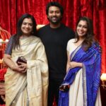 Poornima Bhagyaraj Instagram - With my two darlings😍🥰dressed for a wedding