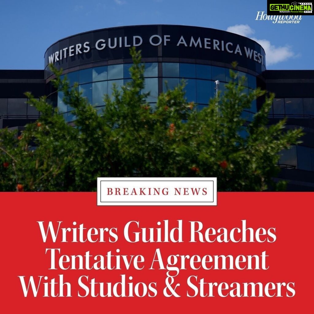 Priyanka Chopra Instagram - Bravo!!! This is the result of a committed, unified stance. ❤️ Hope that this positive momentum can drive closure on the SAG AFRA discussions too. 🙏🏽 ••••••••••• After several long consecutive days of negotiations, the #WGA and the #AMPTP have reached a tentative deal on a new contract in a major development that could precipitate the end of a historic, 146-day #WritersStrike. More details at the link in bio. @hollywoodreporter