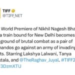 Raghav Juyal Instagram - WORLD PREMIERE at @tiff_net जल्द मुलाक़ात होगी TORONTO mein Director: @nix_bhat Producer: @karanjohar @apoorva1972 @guneetmonga @achinjain20 Principal Cast: @itslakshya @tanyamaniktala & @raghavjuyal Story & Screenplay: @nix_bhat Dialogues: @ashyousee, @nix_bhat Cinematographer: @rafey.mahmood Editor: @shivkumarpanicker Executive Producer: @kachak26 Associate Producer: @raunaqbajaj, @alcurmally Action Director: @dokkaebi530 and @parvez.shaikhh Production Designer: @mayursharma22011 Costume Designer: @rohitrchaturvedi Sound: @subash11505 Original Score: @ketan_sodha Prosthetics Design: @Zubyjohal, @subba003 (@dirty_hands_studio) Casting: @castingbay Hair and Make-Up: @makeupby_mahimawachher Associate Director: @be_alfaz Re-Recording Mixer: @boloykumardoloi Colorist: @tushar_k_jadhav VFX: @reflectionpictures_studio, @digital_turbomedia @dharmamovies @sikhya
