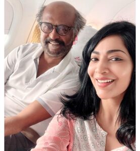 Ramya Subramanian Instagram - Speaking of dreams coming true,mine keeps repeating too !!! 😍🙏🏻🥹🥰

With The One And Only THALAIVA !!🔥😍 

#SuperStar #Jailer #Hukum #LuckyMe #Thalaiva