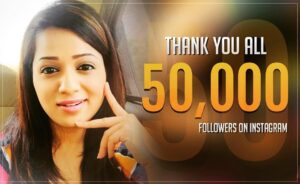 Reshma Rathore Instagram - Thank you all🙏😘😀50k followers on Instagram 🍰