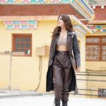 Rhea Chakraborty Instagram - Came looking for Master shifu 🐼 #iykyk #rhenew Jacket and pants: @labelrsvp Jewelry: @blingthingstore Styling : @theanisha Assisted: @bhavnaaaaa.r @xrishikax Makeup &📸 : @makeupbyrishabk Hair : @kimberlyychu Managed : @funchita Dhankar Monastery