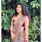 Roshni Prakash Instagram - Amma says I have draped the saree well 😬