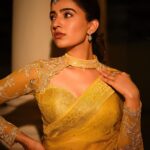 Rukshar Dhillon Instagram - A thousand yellow sparkles were shining that night!✨ Make up- A PROUD ME🥰 What do you guys think? Specially all my make up artists seeing this. How did I do?😃 Captured by- @arpitr93 (Love the pictures) Styled by- @bhargavikallam ♥️ Hair- @abhishekindu Wearing- @kavithaguttaofficial Jewellery- @karnikajewelshyd