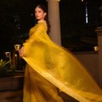 Rukshar Dhillon Instagram - A thousand yellow sparkles were shining that night!✨ Make up- A PROUD ME🥰 What do you guys think? Specially all my make up artists seeing this. How did I do?😃 Captured by- @arpitr93 (Love the pictures) Styled by- @bhargavikallam ♥️ Hair- @abhishekindu Wearing- @kavithaguttaofficial Jewellery- @karnikajewelshyd
