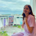 Rukshar Dhillon Instagram - The biggest smile with a tear in my eye. After working in Kannada, telugu, and hindi films, I mark my debut in the Punjabi film industry. As I continue to grow in my career, I wish for you all to celebrate this moment with me. It’s your support, love and belief in me that keeps me going. And see…your girl is here today! Waking up to the best hotel view ever, I am filled with gratitude. Thank you everyone. Thank you Babaji♥️ Let the #Tufang promotions begin!💪🏻 In theatres on 21st July.