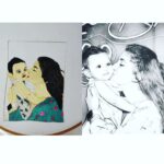 Sameera Sherief Instagram - Tried a human potrait of mom nd son💞 #aariwork work @sameerasherief