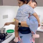 Sameera Sherief Instagram - Using @buttbaby.india has been a game changer! Arhaan feels safe n comfortable n so is my back! 🥰 Ofcourse the viral around has made him extremely clingy. Hope he gets better soon 👩‍👦