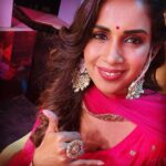 Samyuktha Shanmughanathan Instagram - Pinky In pink 💕💕 for @zeetamizh junior super stars s4 Outfit : @annamstudio Jewelry: @aaranyarentaljewellery