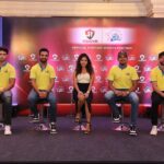 Sanjana Tiwari Instagram - What an honour to have met these amazing cricketers. #Csk ku whistle poduuuu 💛💛 @chennaiipl @cskfansofficial Styled by @_divyakarthika