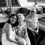 Sayani Gupta Instagram - Meet Audrey & Murray. Both 97. We met them on the Sunset cruise at Hayman. We noticed them &@smritikiran expressed how cute they were. As the 🛥️ took off I couldn’t help go say hi. And the rest is History. So A&M went to school together since they were 4..when he would carry her books for her. They were friends.. (I asked if Murray had a crush on Audrey to which she quickly quipped & said Oh YES!) she knew he liked her and of course there was an understanding. After school and beginning of collage Murray had to go for the War(WWll), he was in the navy. While he was away.. Audrey got married to another man. He came back after the war and married someone else too. They both had children with their respective partners. But kept in touch.Later they both lost their partners. One day Audrey was coming out of her house and a bike came and stood in front of her. On it was a man with 🪖& 🕶️ . She couldn’t see his face & told him why he would stop in front of her this way. As he took out his helmet, he said.. ‘Audrey, you don’t recognise me? It’s Murray!’ She couldn’t believe her eyes. They rekindled their friendship. And sometime later Murray moved in with her. They started dating 6 years ago and got married one and half years ago. Now they live in her house (not his mansion) &travel together. While Murray struggles to remember things (Audrey is sharp), She struggles to walk (Murray wheels her around). It’s the perfect Companionship. I told her how fitting her name was.. Audrey (like Hepburn)! She said ‘You have beautiful hair’. To which Murray added.. ‘Oh Darling! Just the hair! I am sitting here wondering how many marriage proposals she would get in a day!’ Audrey and I slightly choked!😂 As we spoke about other worldly things like kids & disappointments & ailments & coral reefs.. Audrey asked me if I were married & had children.. I told her I wasn’t. So she held both my hands and said.. ‘here’s to finding Mr.Right!’ (Now from their story Mr.R may come when I am 90.. who knows). But as the Sun went down & I had made new friends.. I was reminded of how unexpectedly beautiful life turns out if you let it perhaps! A&M is now, my fav love story. 🤍🤍