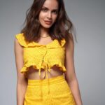 Shazahn Padamsee Instagram - 💛🐚 Shot by @popmercy Styled by @priyasatelier Makeup @makeupandhairbyupasana Hair @ishansupriyamilind
