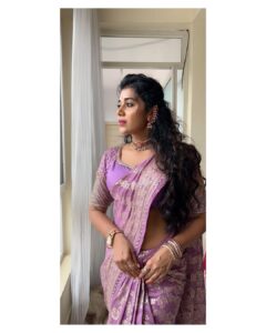 Shilpa Manjunath Instagram - Marking the auspicious occasion of Ganesh Chaturthi🙏🏻 with grace & charm.
Embracing the rich hues of elegance today, I'm draped in a stunning purple saree by @classy_renthouse @classy.designerhouse adorned with intricate hand embroidery on the blouse. Adding a touch of timeless allure, my choice of jewelry is none other than the exquisite Jadau Kundan pieces by @thespatika reflecting the grandeur of tradition and style. 💜✨ #EleganceInPurple #HandcraftedBeauty #JadauKundanGlam"