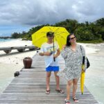 Shriya Pilgaonkar Instagram - Sun, Sand & Showers with my cuties 🏝️🌊🌦️ @coco_resorts X @pickyourtrail Photo credit @nittuneyum #Maldives #Cocoresorts #SummerAndRain #Neon 👙 @flirtatious_india Coco Bodu Hithi Water Residences