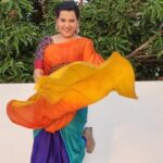 Shruthi Raj Instagram - Grab your saree @prym_designer Satin Saree with Peacock feather design highlighted with stone work comes with satin blouse. Blouse in video is for styling purpose. DM Prym_Designer for booking Follow @prym_designer for more designer Saree collection