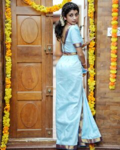 Shruthi Rajanikanth Instagram - This door changed my life upside down and will always cherish these memories ✨🌟💫
📸 @aline_varghese_joseph 
Costume @rohinis.designs