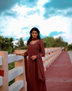 Shruthi Rajanikanth Instagram - ആകാശം ആയവളെ 🦋🧿

costume @mihaara 
📸 @nomadic_frames