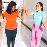Sreethu Krishnan Instagram - Late on trend 😬👭✨.. #sreethukrishnan #trend #hayyoda #nayanthara #sharukhkhan #jawan #reels #video #friends