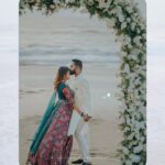 Sreevidya Nair Instagram - Soooo this happened,We’ve decided on forever. 💍 @rahul_ramchandrann 🥺😘 Photo courtesy 📷 - @wings_media @wingsman__munavarali Costume 👰‍♀️- @jazaashdesignstudio MUA 💄@arun_uthradam Hair 🎀 @hennamakeupstudio Nail 💅 @nails_by_rakhi Mehanti @shuhadaz_henna Costume🤵‍♂️ - @kurdhishdesigns Event done by - @1m_events #engagement #engaged IMAN BEACH RESORT MOGRAL