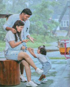 Sridevi Ashok Instagram - The struggle is real to get that 1 picture of us together ☹️ . She is like … you guys do what ever you want …. Kids have their own cute ways to show possessiveness and soo cute to watch them do so..

@ashok_chintala  @sitara_chintala 

Photography : @rootzstudios