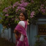 Srinda Instagram - 💜 📸 @parvathy.prasad_ Saree @ithal.india 💄 @zara___makeover